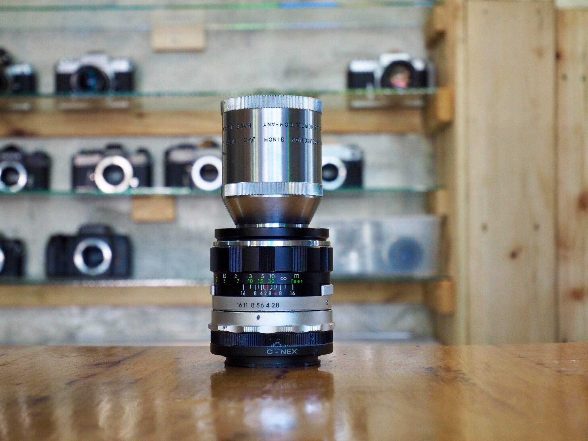 BELL & HOWELL 16MM.PROJECTION 3INCH (75MM)F2 INCRE-LITE MODIFLY SONY E MOUNT