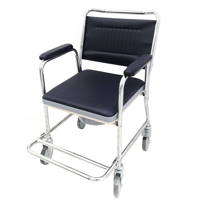 รถเข็นนั่งถ่าย ราคาประหยัด แข็งแรง รุ่น 693 รับน้ำหนักได้ 100 กิโลกรัม เบาะนั่งสบาย