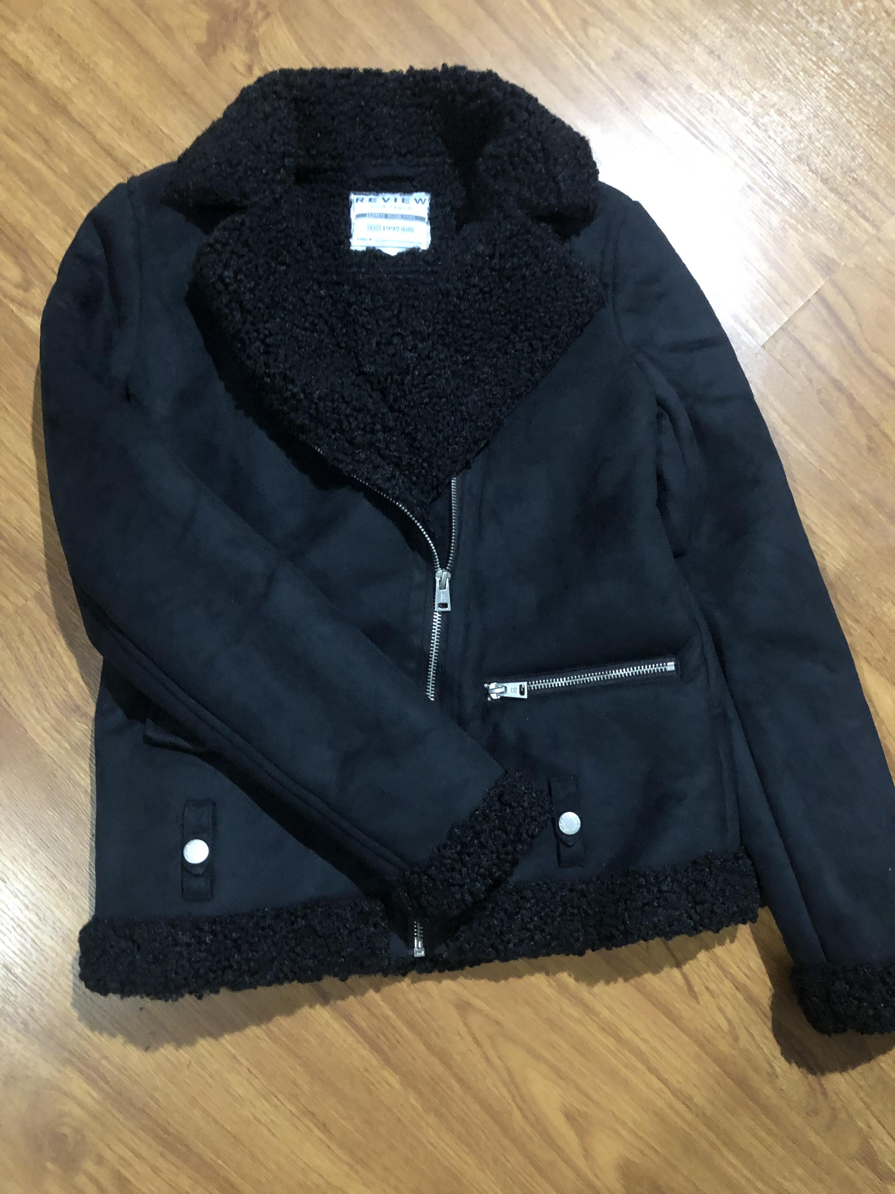 เสื้อโค้ท กันหนาว Pea coat หนังกลับ สีดำ REVIEW ดำ