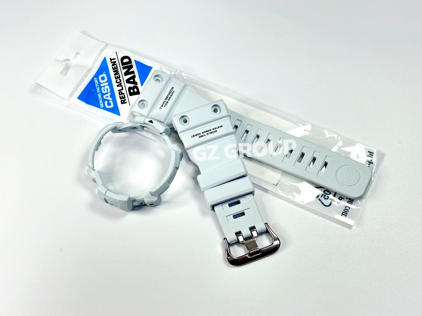 CASIO GENUINE FACTORY CASIO REPLACEMENT อะไหล่นาฬิกา G-SHOCK รุ่น GN-1000C-8 กรอบสายสีเทา