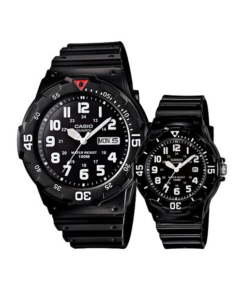 CASIO นาฬิกาคาสิโอ นาฬิกาข้อมือ นาฬิกากันน้ำ นาฬิกาของแท้ ประกันศูนย์ CMG 1 ปี รุ่น MRW-200H-1B / LRW-200H-1B นาฬิกาสีดำ