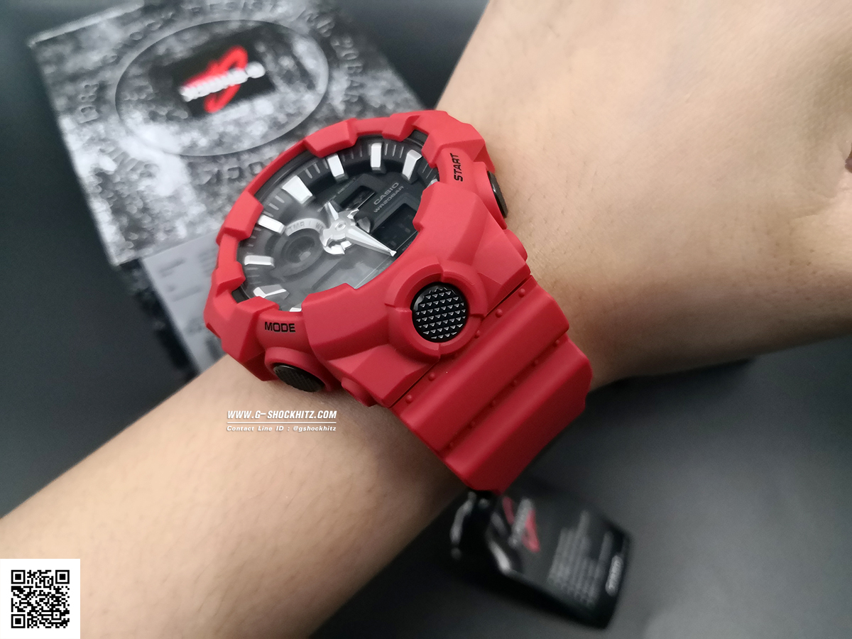 CASIO MID YEAR SALE G-SHOCK นาฬิกาข้อมือ นาฬิกากันน้ำ นาฬิกาของแท้ ประกันศูนย์ CMG 1 ปี รุ่น GA-700-4A นาฬิกาสีแดง