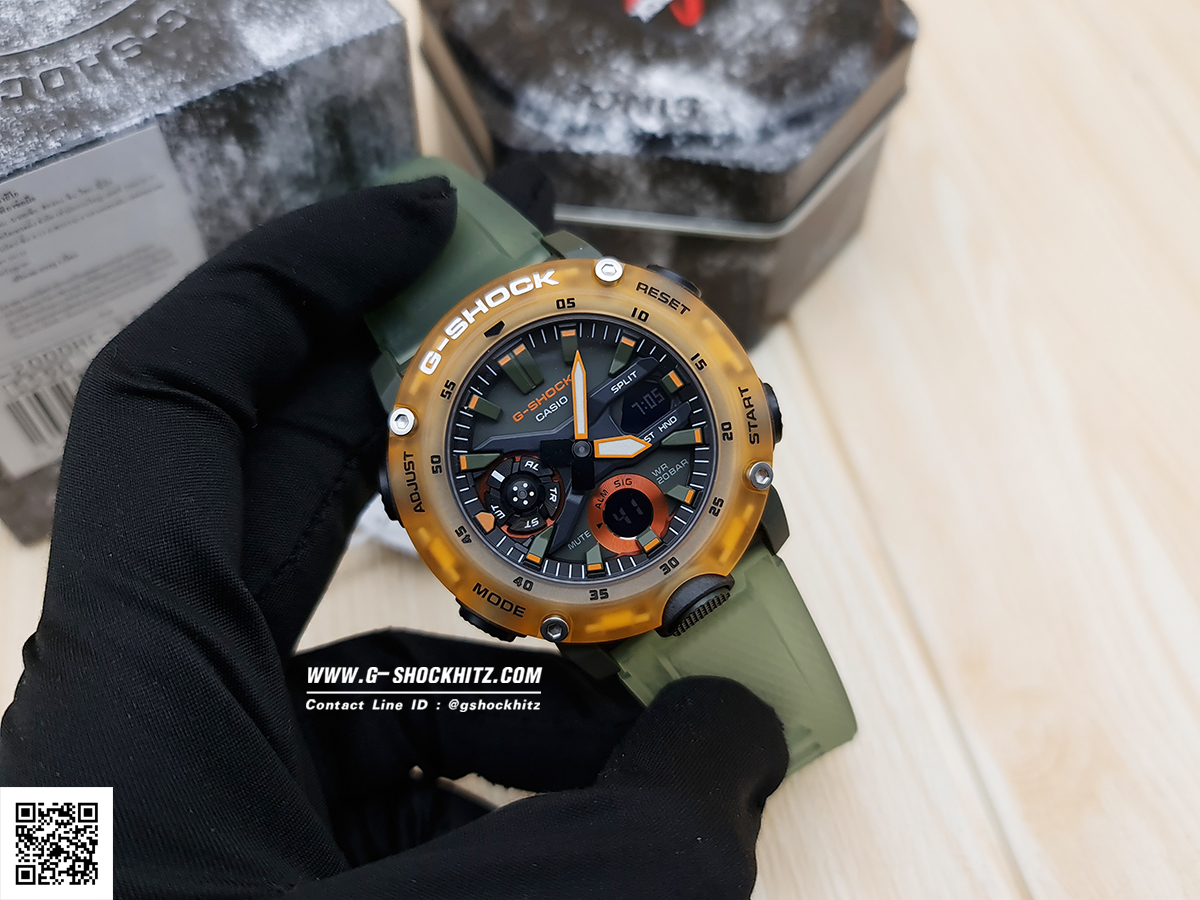 CASIO G-SHOCK นาฬิกาข้อมือ นาฬิกากันน้ำ นาฬิกาของแท้ ประกันศูนย์ CMG 1 ปี รุ่น GA-2000HC-3A นาฬิกาสีเขียว