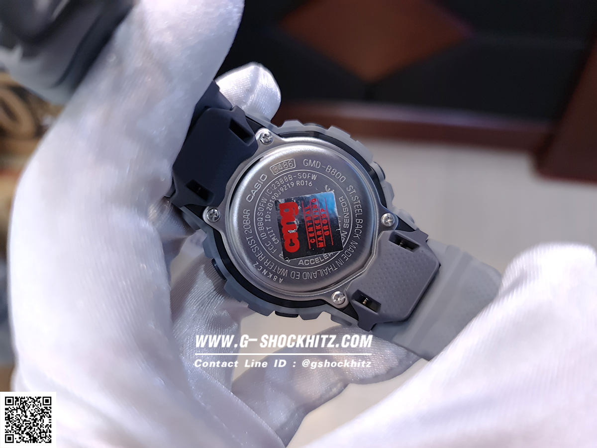 CASIO G-SHOCK นาฬิกาข้อมือ นาฬิกากันน้ำ นาฬิกาของแท้ ประกันศูนย์ CMG 1 ปี รุ่น GMD-B800SU-8 นาฬิกาสีเทา