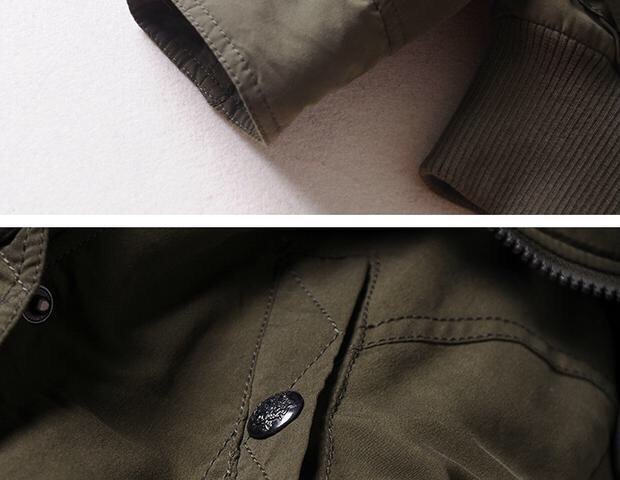 เสื้อกันหนาว เสื้อโค้ด กันหนาว สีเขียวตุ่น ติดหมวกแต่งขนฮูด เนื้อหนา นุ่ม สีเขียวกากี Size M/L