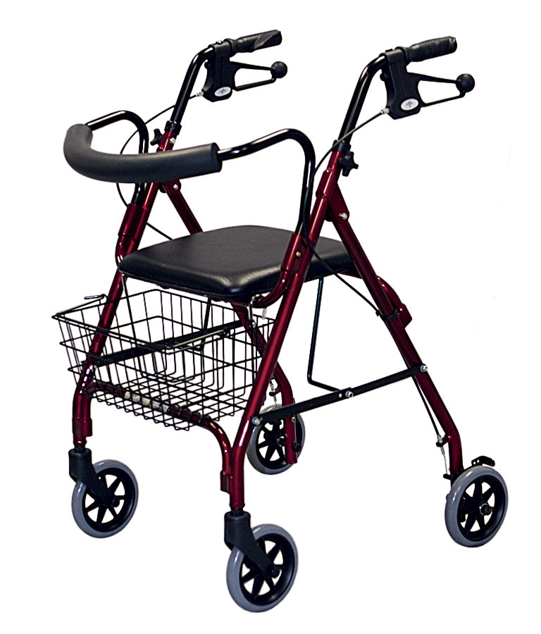 โรเลเตอร์ Rollator รุ่น FS966LH อุปกรณ์ช่วยเดิน มีล้อแมกซ์ 4 ล้อ มีเบรค สามารถเก็บสิ่งของได้ สามารถปรับระดับความสูงได้ 78-90 ซม.