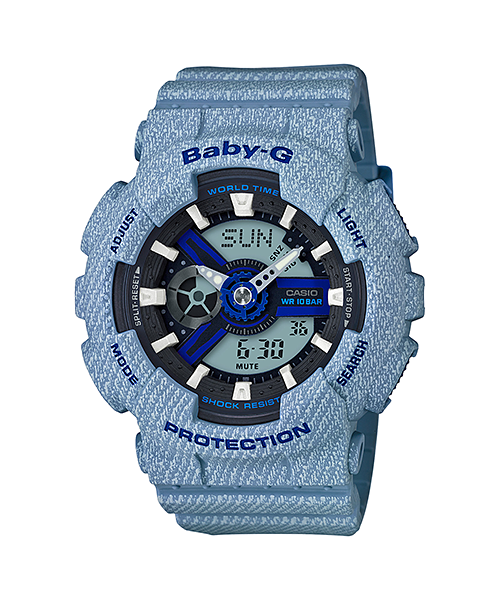 CASIO BABY-G นาฬิกาข้อมือ นาฬิกากันน้ำ นาฬิกาของแท้ ประกันศูนย์ CMG 1 ปี รุ่น BA-110DE-2A2 นาฬิกาสีฟ้า