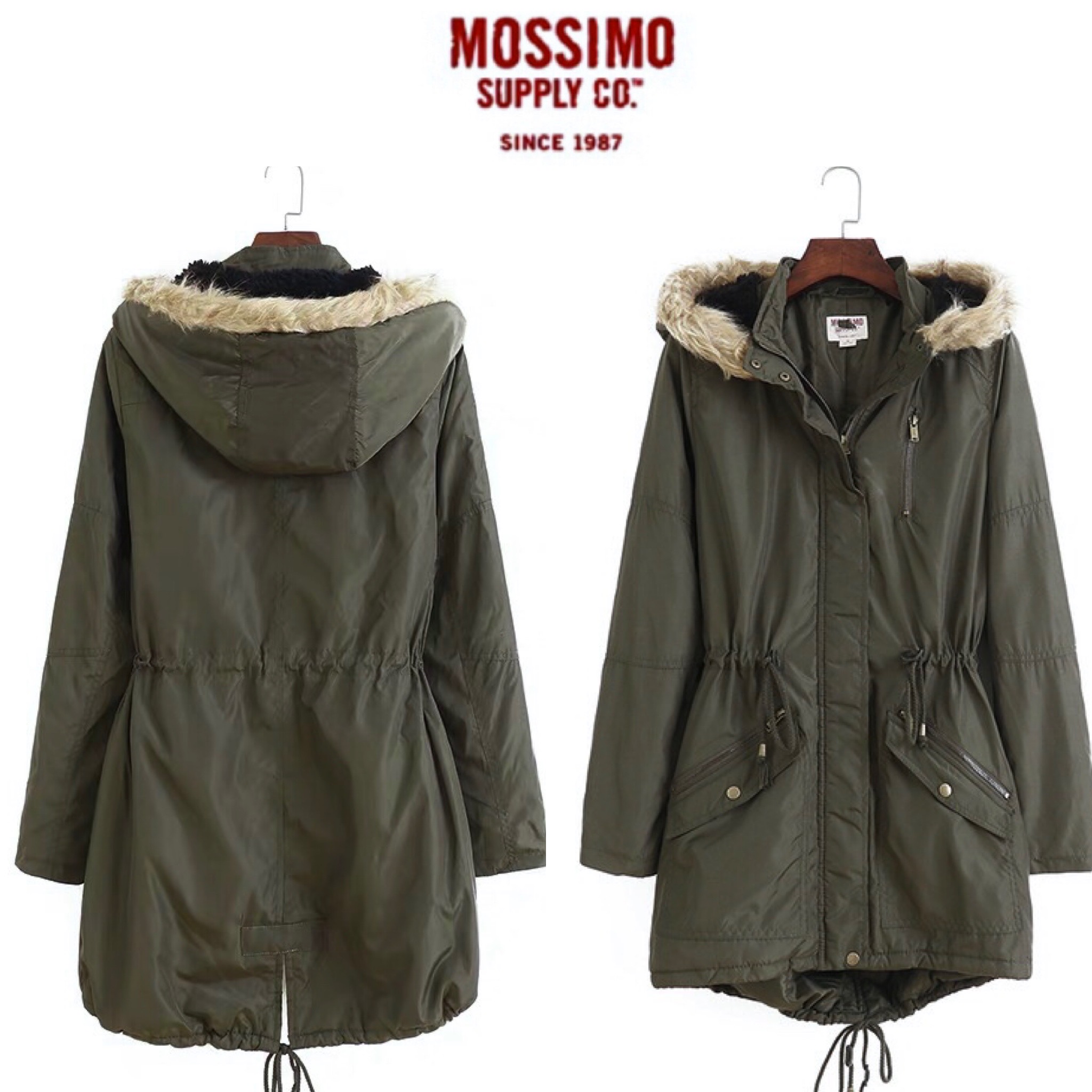 Mossimo supply co. เสื้อโค้ทฮู้ดกันหนาว เสื้อปาร์กา parka สีเขียว แบรนด์ mossimo supply co. (หมวกฮู้ดถอดได้ค่ะผ) เขียว