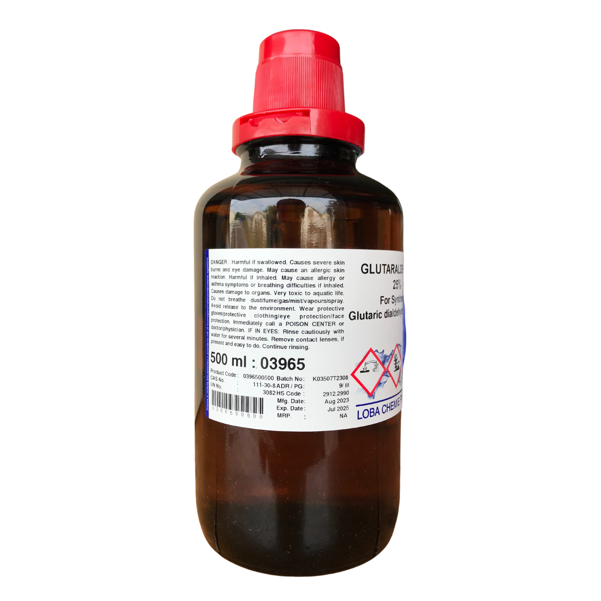 Glutaraldehyde 25%, For Synthesis 500 ml. Loba Chemie™