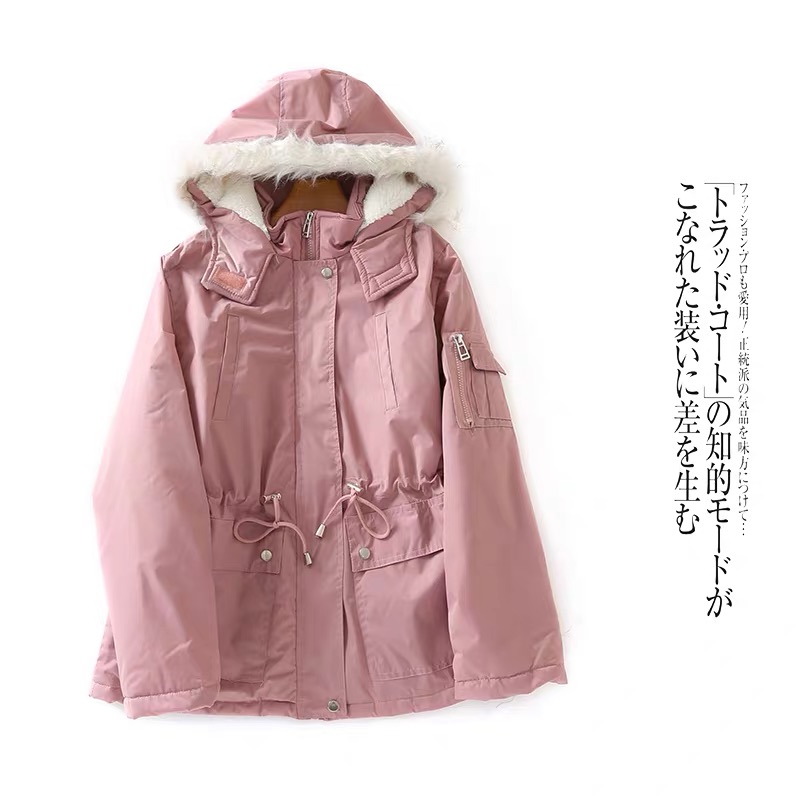 Miss london เสื้อโค้ทฮู้ดกันหนาว เสื้อปาร์กา parka สีชมพู แบรนด์Miss london สำเนา สำเนา ชมพู