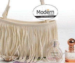 กระเป๋าสะพาย แต่งสายพู่ ไซส์เล็ก 3 สี :สีดำ/น้ำตาล/ขาว
