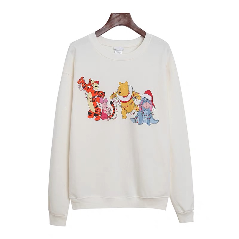 เสื้อวอร์ม สเวตเตอร์ Disney เสื้อหมีพูห์ สีนู้ดเบจ Winnie the pooh แขนยาว สีครีม ลายการ์ตูน DISNEYงานสวย มากคะ I'd rather be in bed สำเนา สำเนา แดง