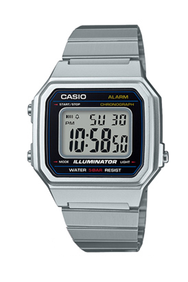 CASIO นาฬิกาคาสิโอ นาฬิกาข้อมือ นาฬิกากันน้ำ นาฬิกาของแท้ ประกันศูนย์ CMG 1 ปี รุ่น B650WD-1A นาฬิกาสีเงิน