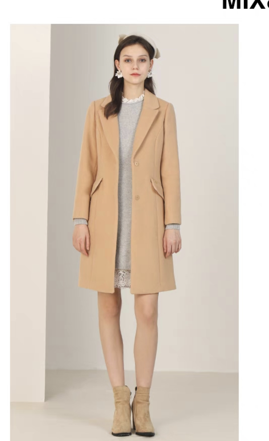 เสื้อโค้ทวูล Trench coat เสื้อโค้ทเฟอร์ โค้ทสักหลาดสีชมพูอ่อน แบรนด์ Roem