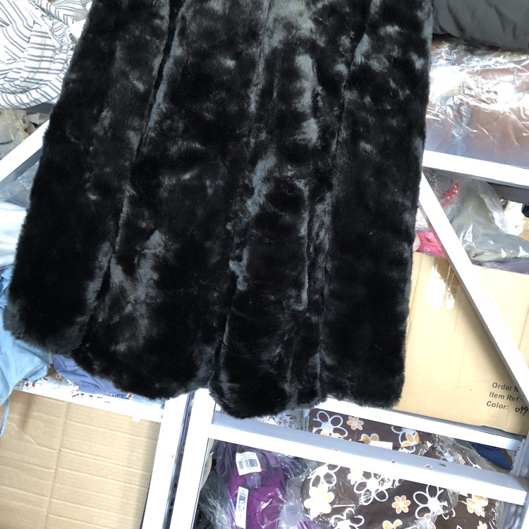 เสื้อเฟอร์กันหนาว หมวกฮู้ด เสื้อขน Fluffy coat แบรนด์ pimkie สำเนา ดำ