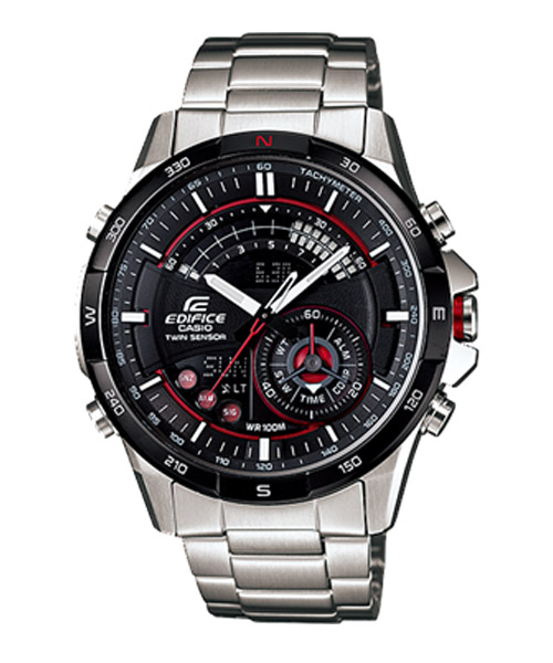 CASIO EDIFICE นาฬิกาข้อมือ นาฬิกากันน้ำ นาฬิกาของแท้ ประกันศูนย์ CMG 1 ปี รุ่น ERA-200DB-1A นาฬิกาสีเงิน