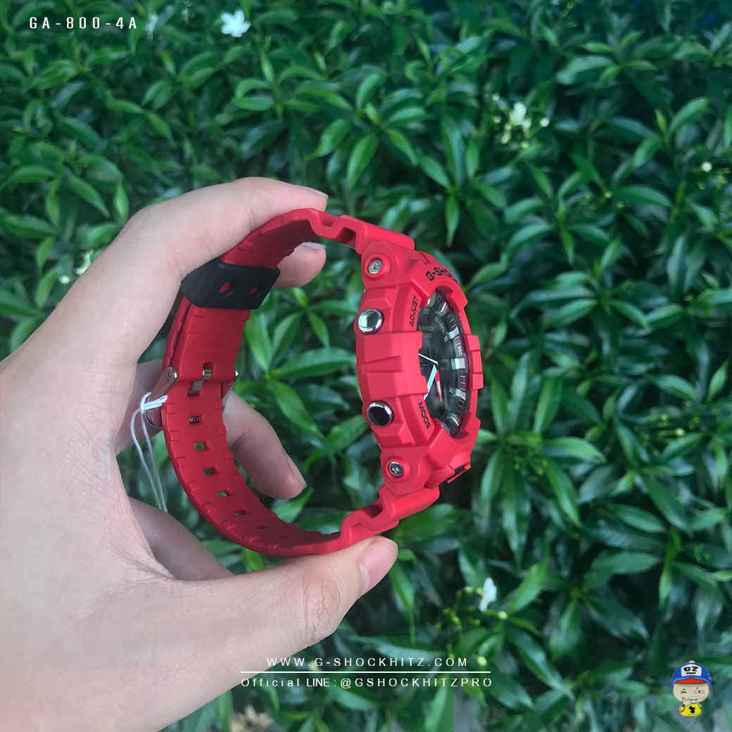 CASIO G-SHOCK นาฬิกาข้อมือ นาฬิกากันน้ำ นาฬิกาของแท้ ประกันศูนย์ CMG 1 ปี รุ่น GA-800-4A นาฬิกาสีแดง