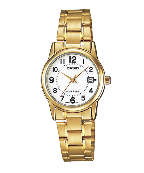 CASIO MID YEAR SALE นาฬิกาคาสิโอ พร้อมส่ง นาฬิกาข้อมือ นาฬิกากันน้ำ นาฬิกาของแท้ BTS ประกันศูนย์ CMG 1 ปี รุ่น LTP-V002G-7B นาฬิกาสีทอง