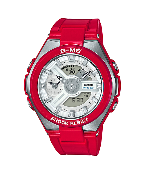 CASIO G-MS นาฬิกาข้อมือ นาฬิกากันน้ำ นาฬิกาของแท้ ประกันศูนย์ CMG 1 ปี รุ่น MSG-400-4A นาฬิกาสีแดง