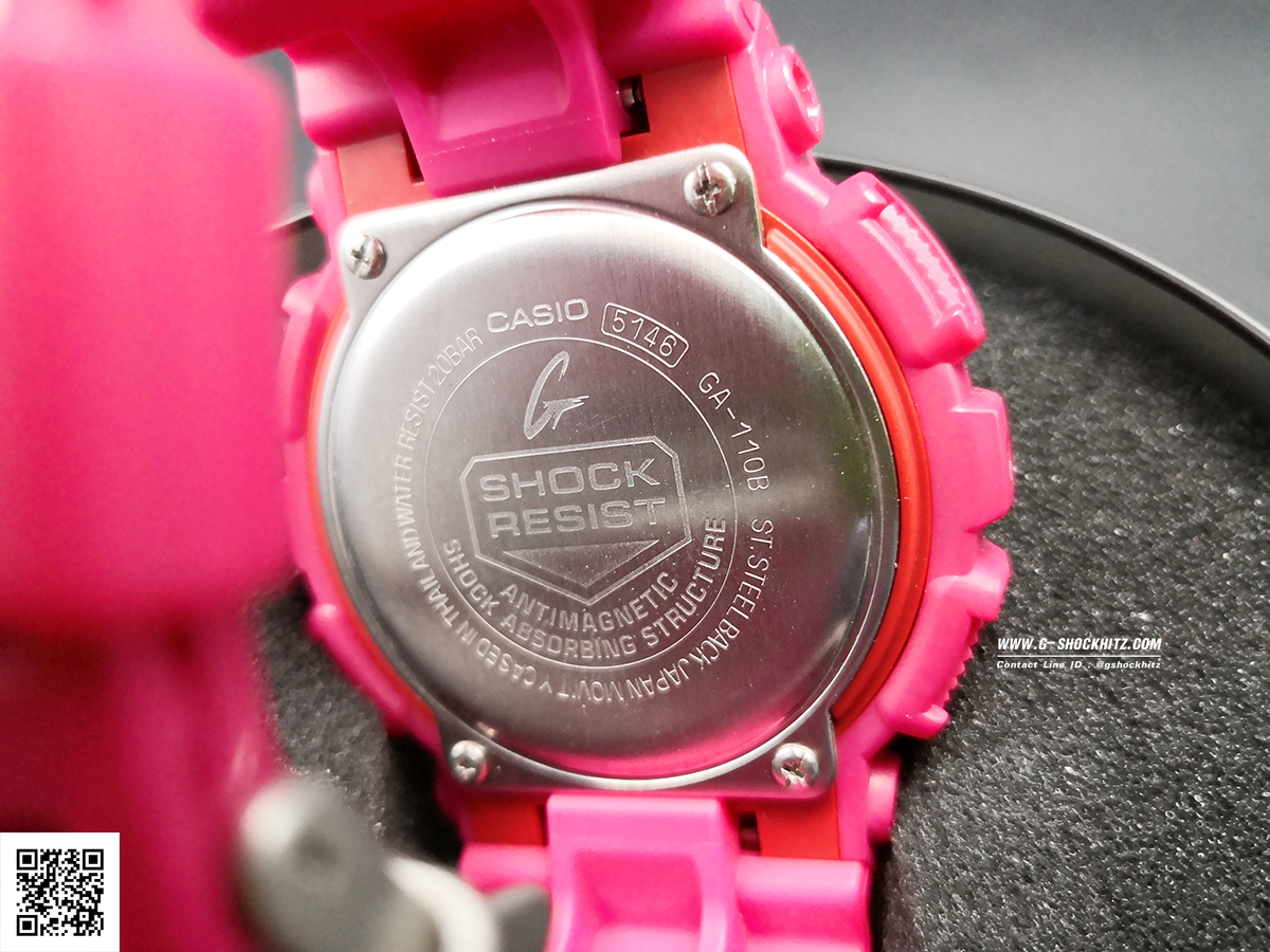 CASIO MID YEAR SALE G-SHOCK พร้อมส่ง นาฬิกาข้อมือ นาฬิกากันน้ำ นาฬิกาของแท้ ประกันศูนย์ CMG 1 ปี รุ่น GA-110B-4 นาฬิกาสีชมพู