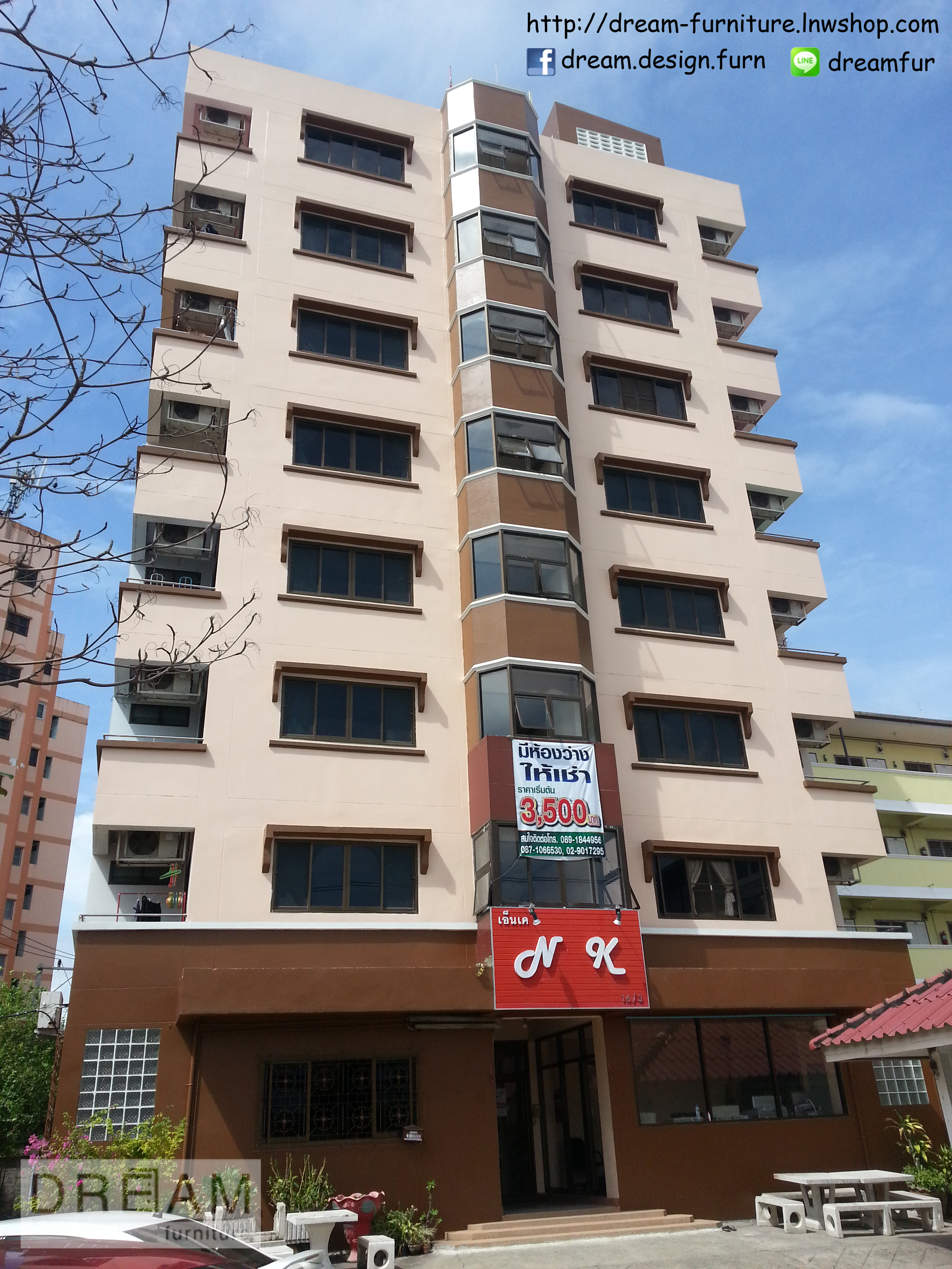 หอพักเอ็นเค ตั้งอยู่ตรงข้าม ม.ธรรมศาสตร์ศูนย์รังสิต ฝั่งเชียงราก