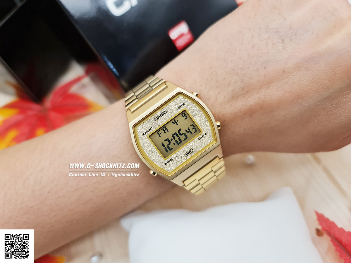 CASIO นาฬิกาคาสิโอ นาฬิกาข้อมือ นาฬิกากันน้ำ นาฬิกาของแท้ ประกันศูนย์ CMG 1 ปี รุ่น B640WGG-9D นาฬิกาสีทอง