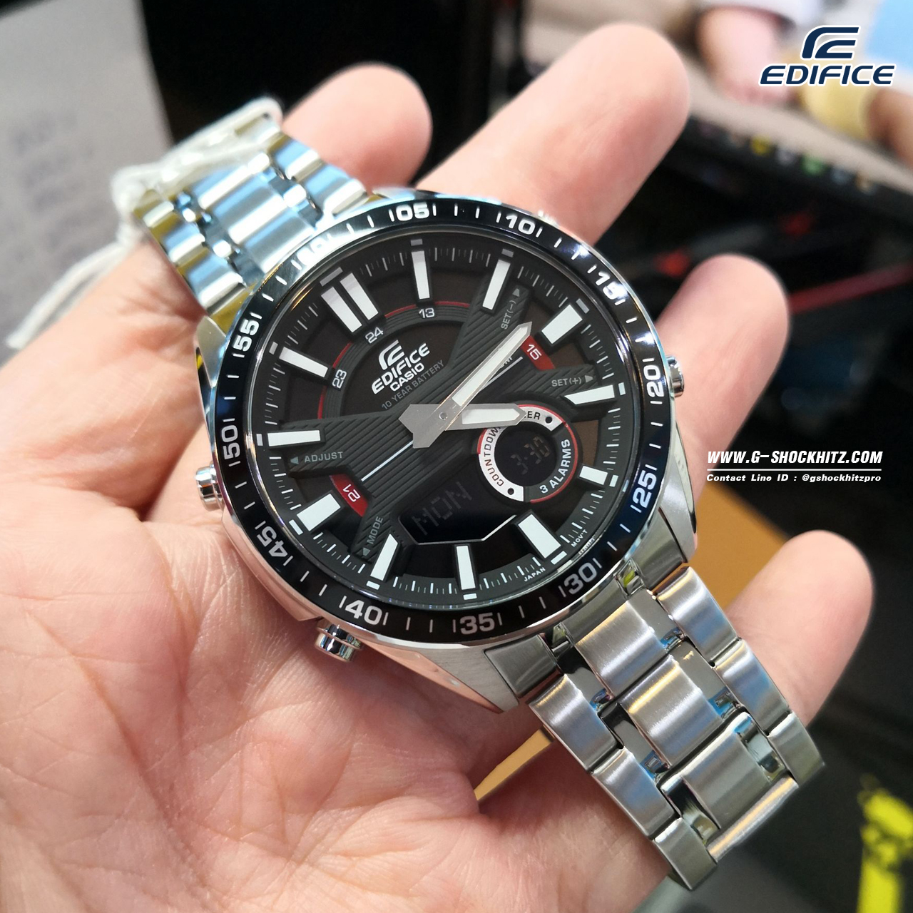 CASIO EDIFICE นาฬิกาข้อมือ นาฬิกากันน้ำ นาฬิกาของแท้ ประกันศูนย์ CMG 1 ปี รุ่น EFV-C100D-1A นาฬิกาสีดำ