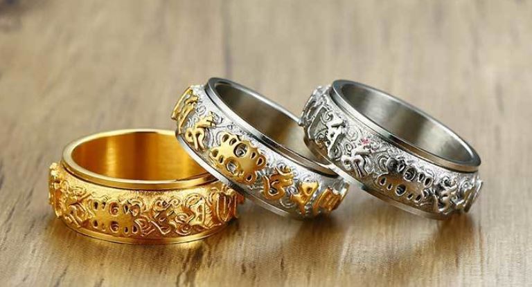 แหวนผู้ชาย สแตนเลสแท้ แหวนผู้ชาย ลายมังกร แหวนเงิน ทอง ใส่สวย ดีไซน์เท่ แหวนผู้ชาย ใส่เท่ ๆ 269288