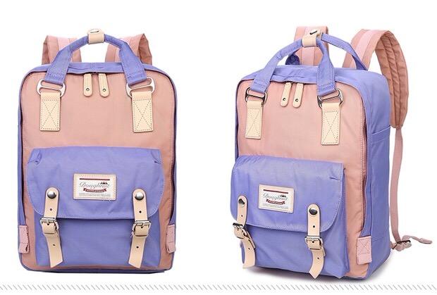 กระเป๋าเป้ Doughnut Macaroon Classic สีทูโทน ม่วง-ชมพู พาสเทล สวยหวาน น่ากินมากๆเลยคะ size:ก27*ส38*หน13cm