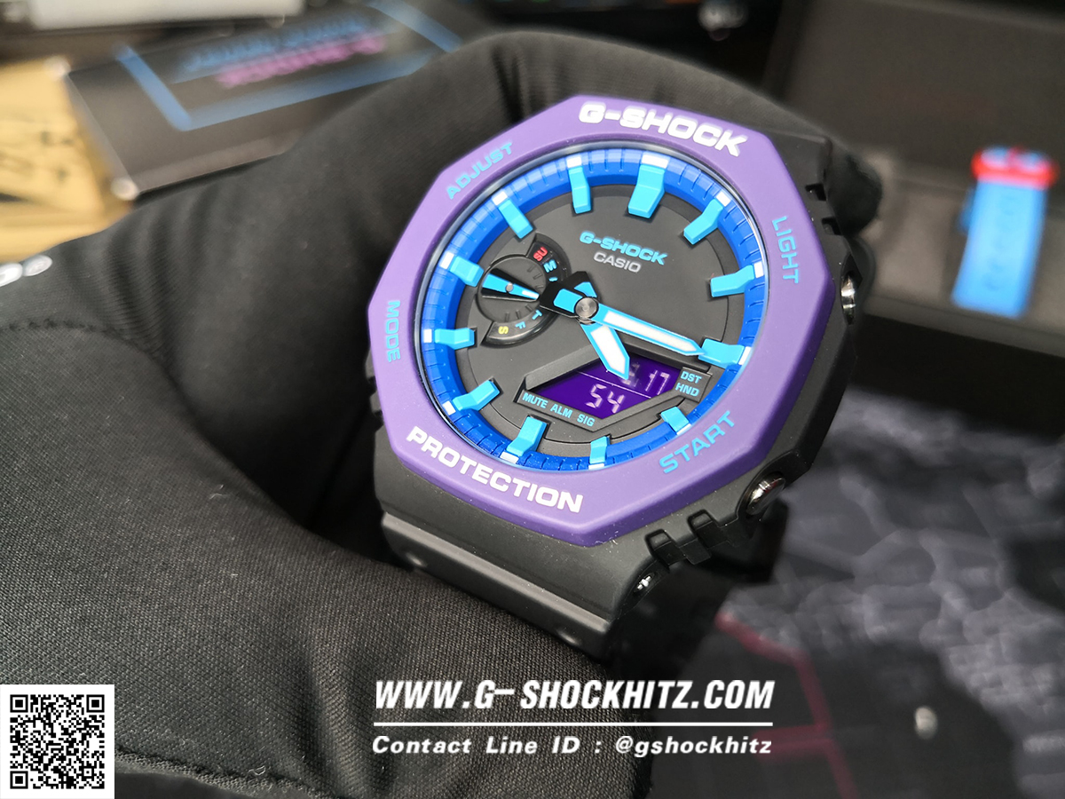 CASIO G-SHOCK นาฬิกาข้อมือ นาฬิกากันน้ำ นาฬิกาของแท้ ประกันศูนย์ CMG 1 ปี รุ่น GA-2100THS-1A นาฬิกาสีดำ