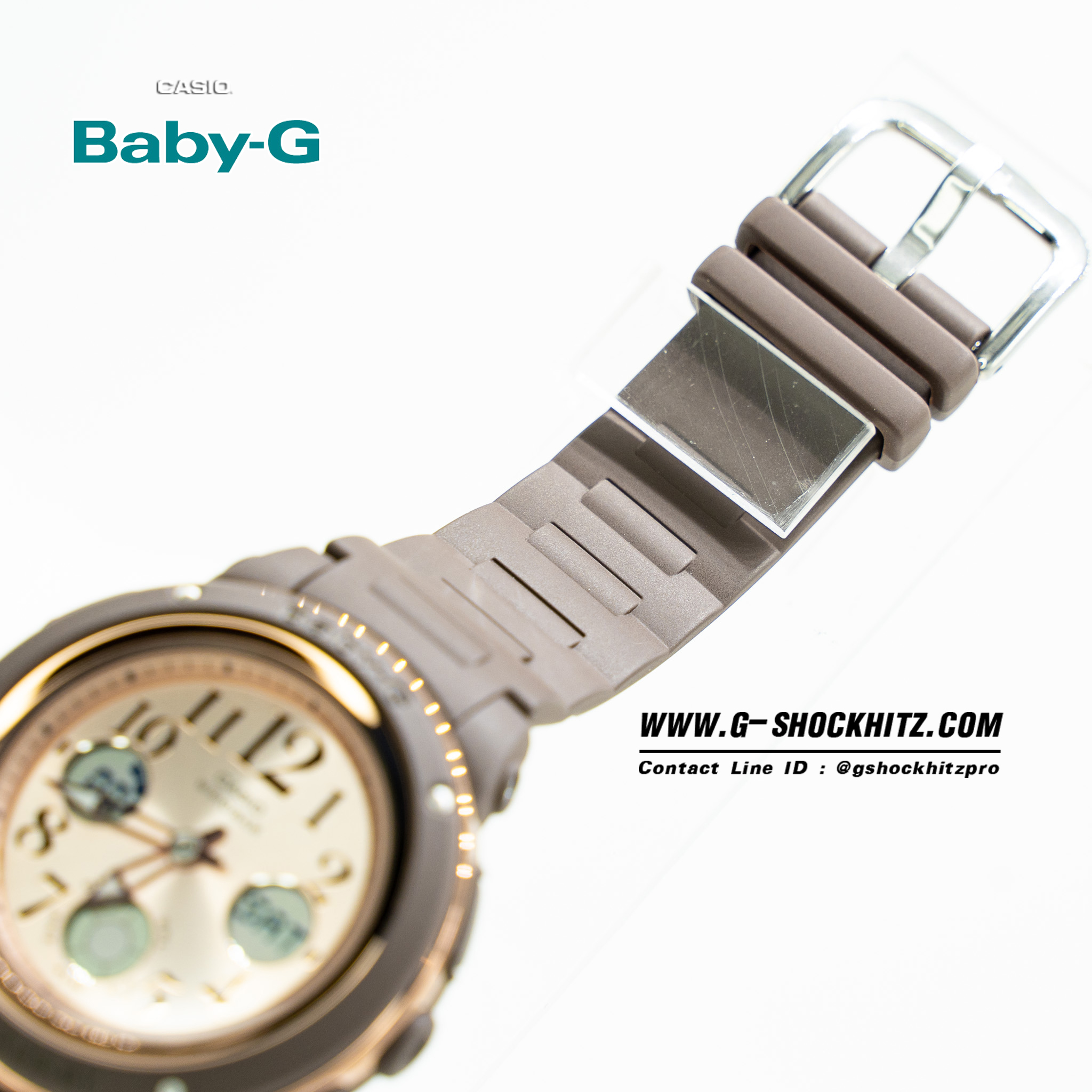CASIO BABY-G นาฬิกาข้อมือ นาฬิกากันน้ำ นาฬิกาของแท้ ประกันศูนย์ CMG 1 ปี รุ่น BGA-150PG-5B1 นาฬิกาสีน้ำตาล
