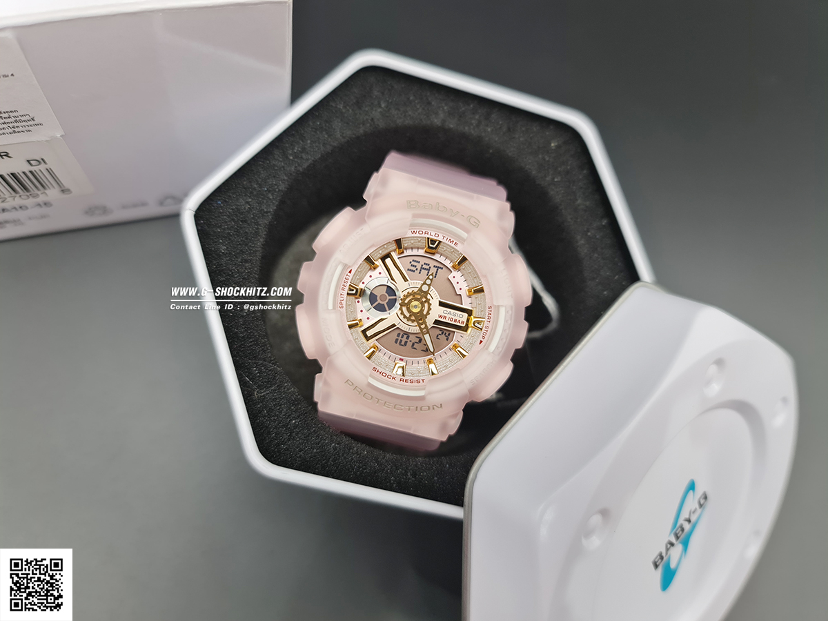 CASIO MID YEAR SALE BABY-G นาฬิกาข้อมือ นาฬิกากันน้ำ นาฬิกาของแท้ ประกันศูนย์ CMG 1 ปี รุ่น BA-110SC-4A นาฬิกาสีชมพู