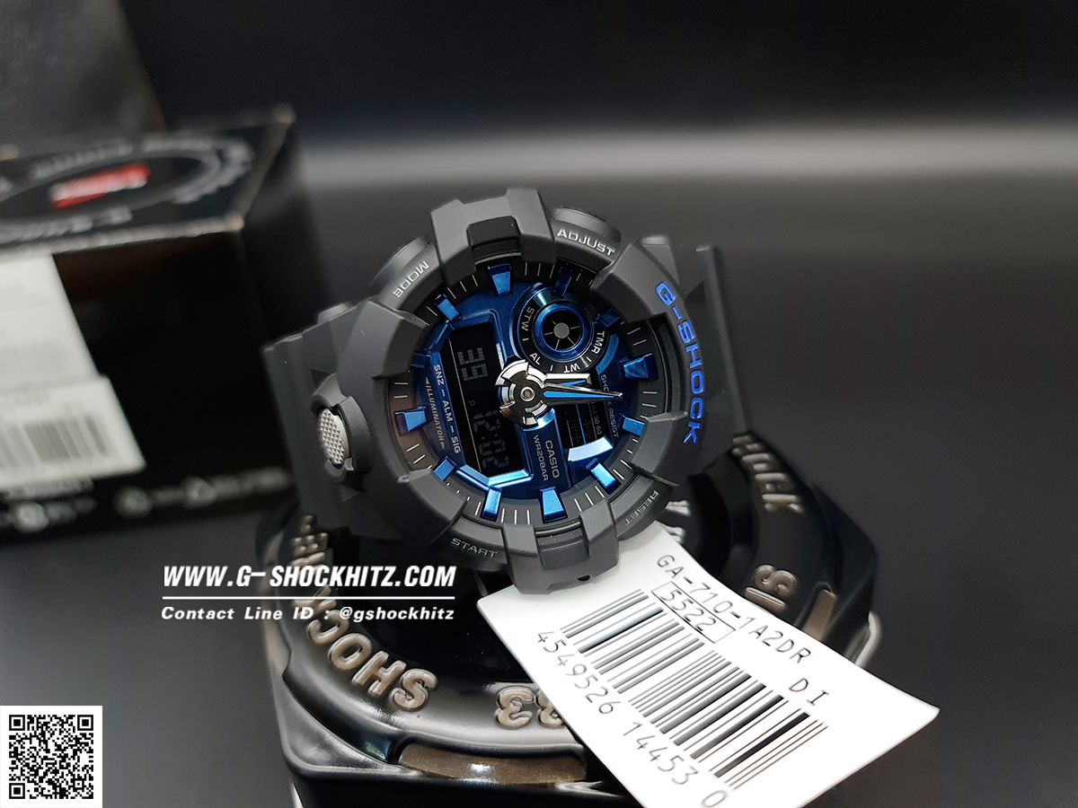 CASIO G-SHOCK นาฬิกาข้อมือ นาฬิกากันน้ำ นาฬิกาของแท้ ประกันศูนย์ CMG 1 ปี รุ่น GA-710-1A2 นาฬิกาสีดำ