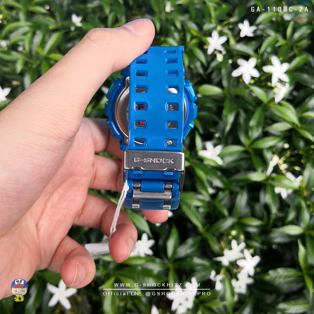 CASIO G-SHOCK นาฬิกาข้อมือ นาฬิกากันน้ำ นาฬิกาของแท้ ประกันศูนย์ CMG 1 ปี รุ่น GA-110HC-2ADR นาฬิกาสีน้้ำเงิน