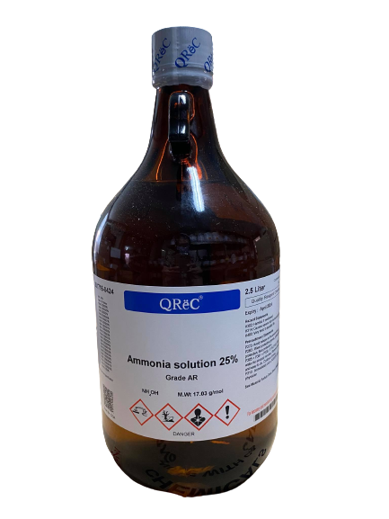 Ammonia Solution 25%, AR 2.5 L.(glass) QReC™