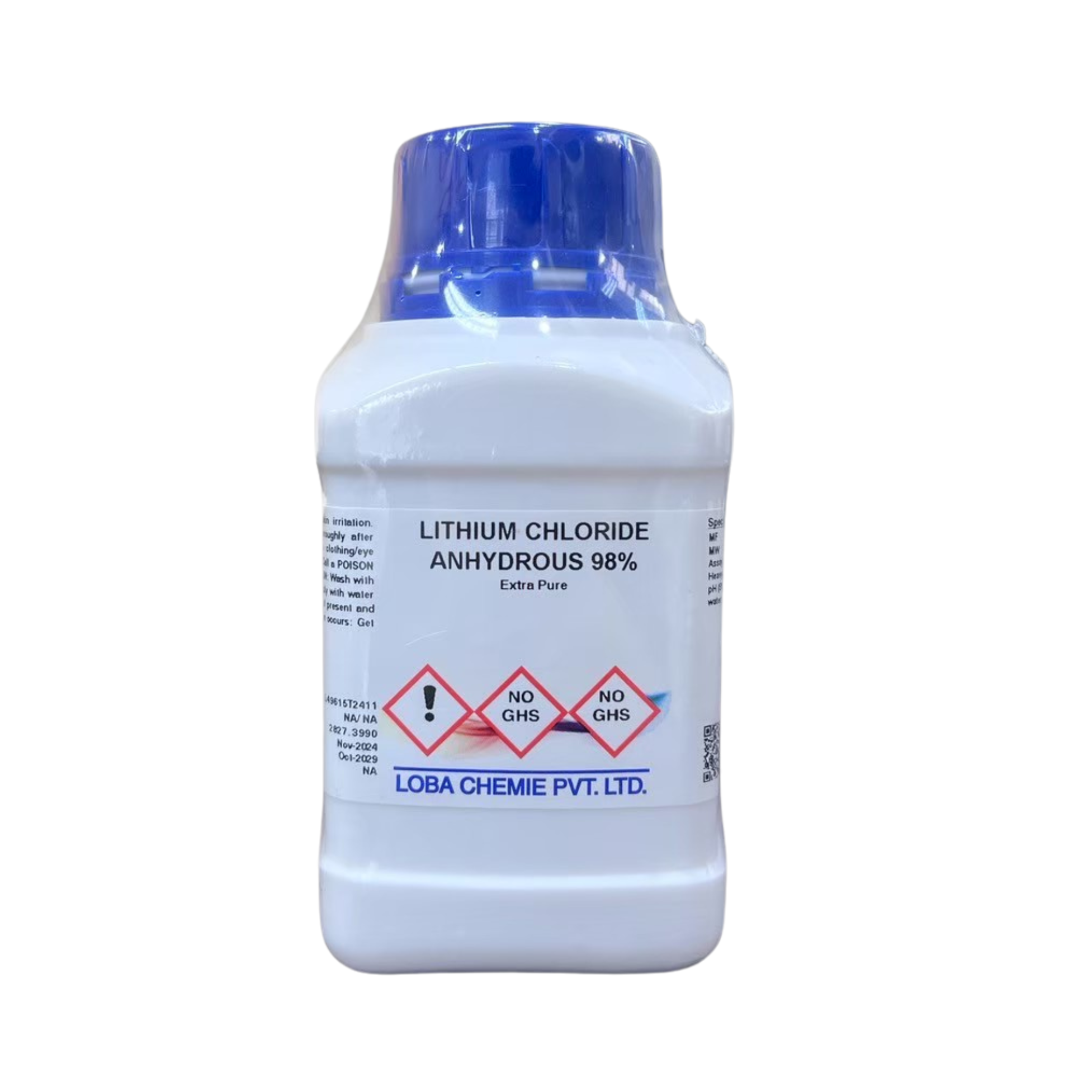 Lithium Chloride Anhydrous 98%, Extra pure 250g. Loba Chemie™