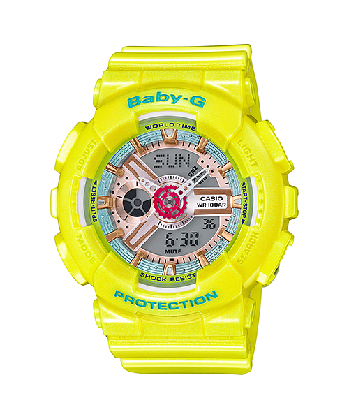 CASIO BABY-G นาฬิกาข้อมือ นาฬิกากันน้ำ นาฬิกาของแท้ ประกันศูนย์ CMG 1 ปี รุ่น BA-110CA-9A นาฬิกาสีเหลือง