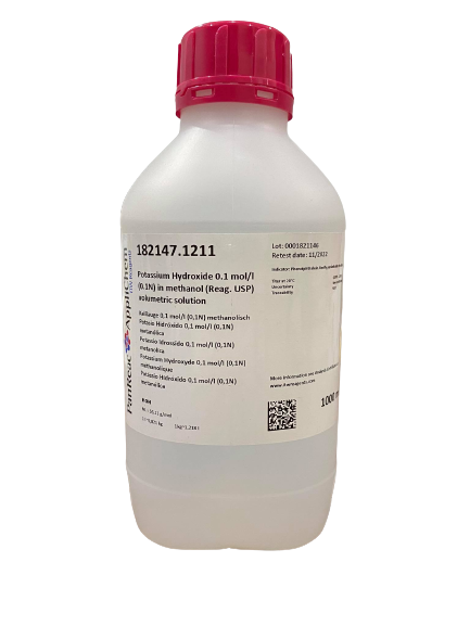 Potassium Hydroxide 0.1 mol/l (0.1N) in Methanol, volumetric solution 1L PanReac™