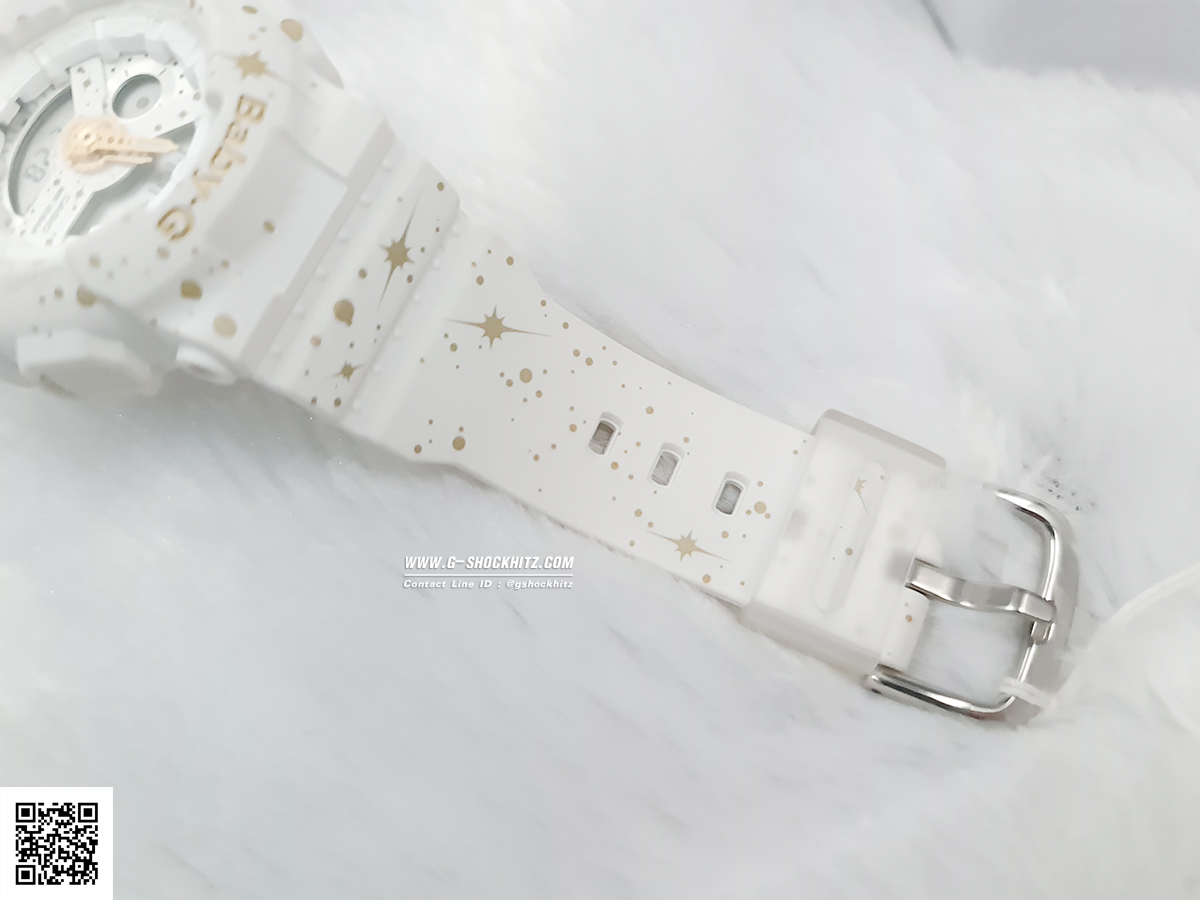 CASIO BABY-G นาฬิกาข้อมือ นาฬิกากันน้ำ นาฬิกาของแท้ ประกันศูนย์ CMG 1 ปี รุ่น BA-110ST-7A นาฬิกาสีขาว