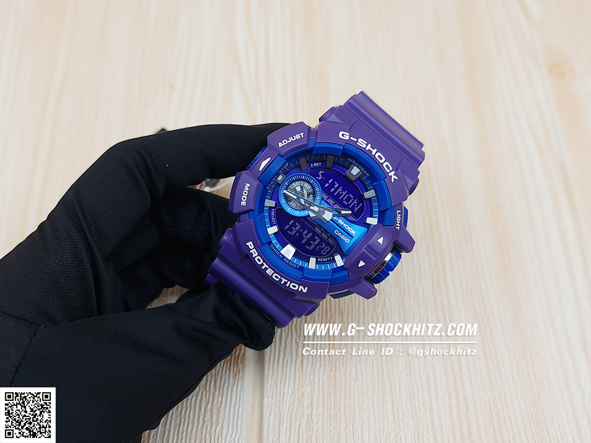 CASIO G-SHOCK นาฬิกาข้อมือ นาฬิกากันน้ำ นาฬิกาของแท้ ประกันศูนย์ CMG 1 ปี รุ่น GA-400A-6A นาฬิกาสีม่วง