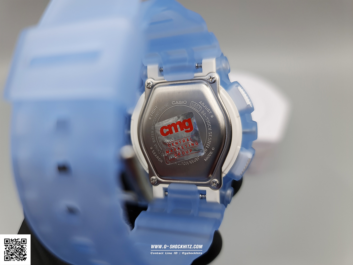 CASIO BABY-G นาฬิกาข้อมือ นาฬิกากันน้ำ นาฬิกาของแท้ ประกันศูนย์ CMG 1 ปี รุ่น BA-130CV-2A นาฬิกาสีฟ้า