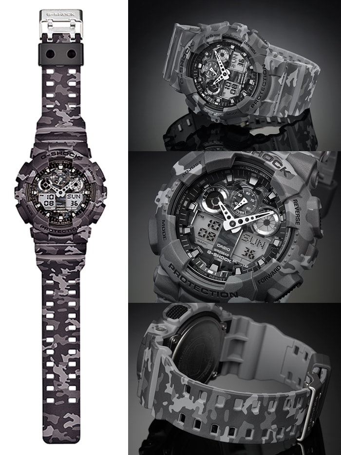 CASIO G-SHOCK นาฬิกาข้อมือ นาฬิกากันน้ำ นาฬิกาของแท้ ประกันศูนย์ CMG 1 ปี รุ่น GA-100CM-8A นาฬิกาสีเทา