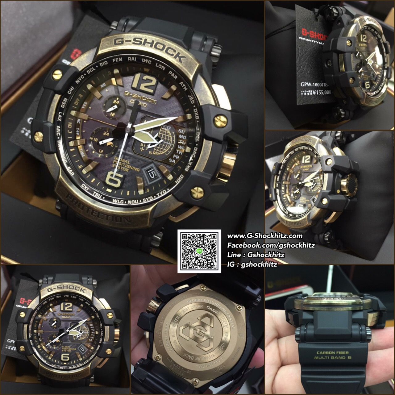 CASIO G-SHOCK นาฬิกาข้อมือ นาฬิกากันน้ำ นาฬิกาของแท้ ประกันศูนย์ 1 ปี รุ่น GPW-1000TBS-1A นาฬิกาสีดำ