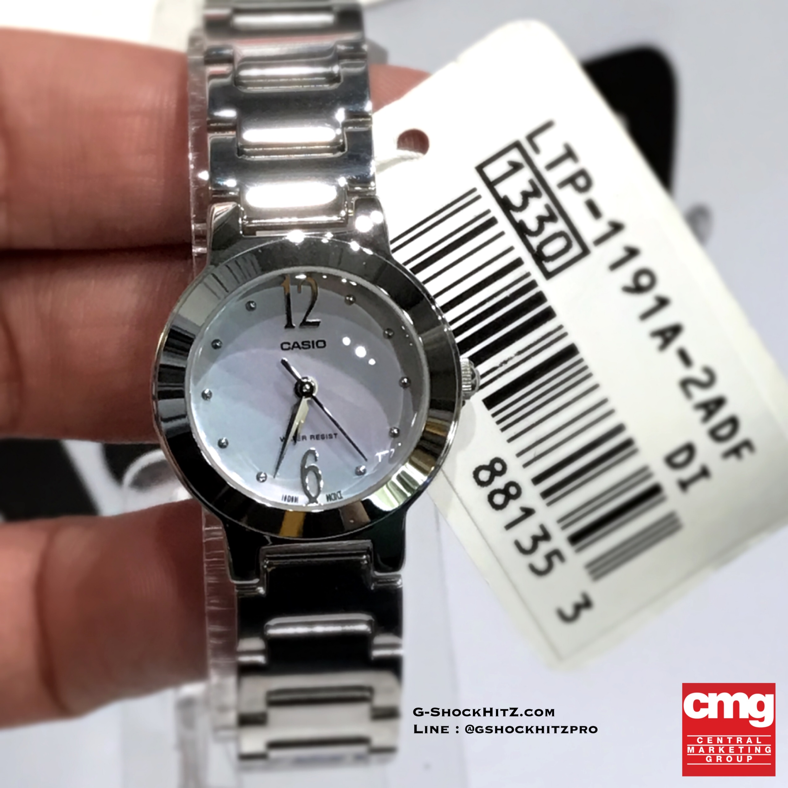 CASIO นาฬิกาคาสิโอ นาฬิกาข้อมือ นาฬิกากันน้ำ นาฬิกาของแท้ ประกันศูนย์ CMG 1 ปี รุ่น LTP-1191A-2A นาฬิกาสีเงิน