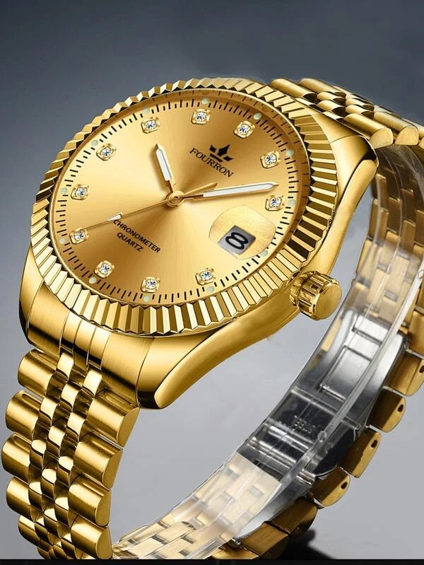 FOURRON นาฬิกาแฟชั่น นาฬิกาข้อมือ นาฬิกาของแท้ รุ่น sj2211037139039753 นาฬิกาสีทอง
