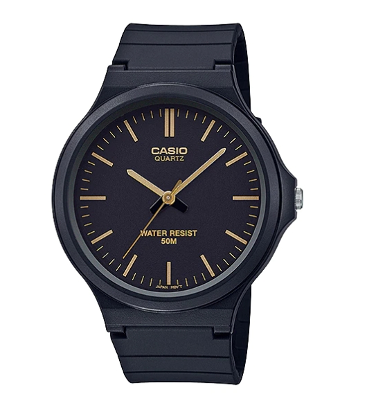 CASIO นาฬิกาคาสิโอ นาฬิกาข้อมือ นาฬิกากันน้ำ นาฬิกาของแท้ ประกันศูนย์ CMG 1 ปี รุ่น MW-240-1E2 นาฬิกาสีดำ