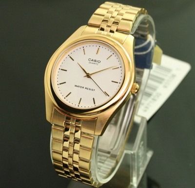 CASIO นาฬิกาคาสิโอ นาฬิกาข้อมือ นาฬิกากันน้ำ นาฬิกาของแท้ ประกันศูนย์ CMG 1 ปี รุ่น MTP-1129N-7A นาฬิกาสีทอง