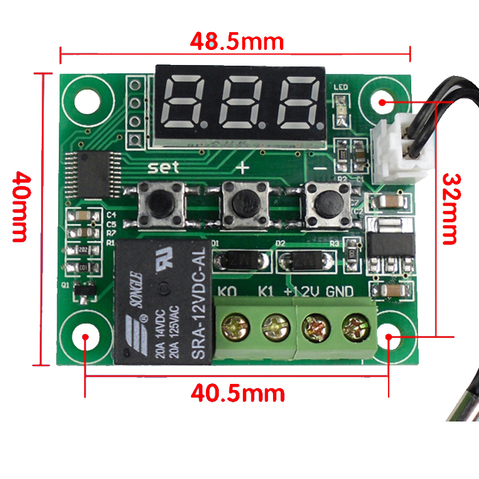 Digital Thermostat Module W1209 บอร์ดควบคุม เปิด/ปิด ตามอุณหภูมิ Temp Controller