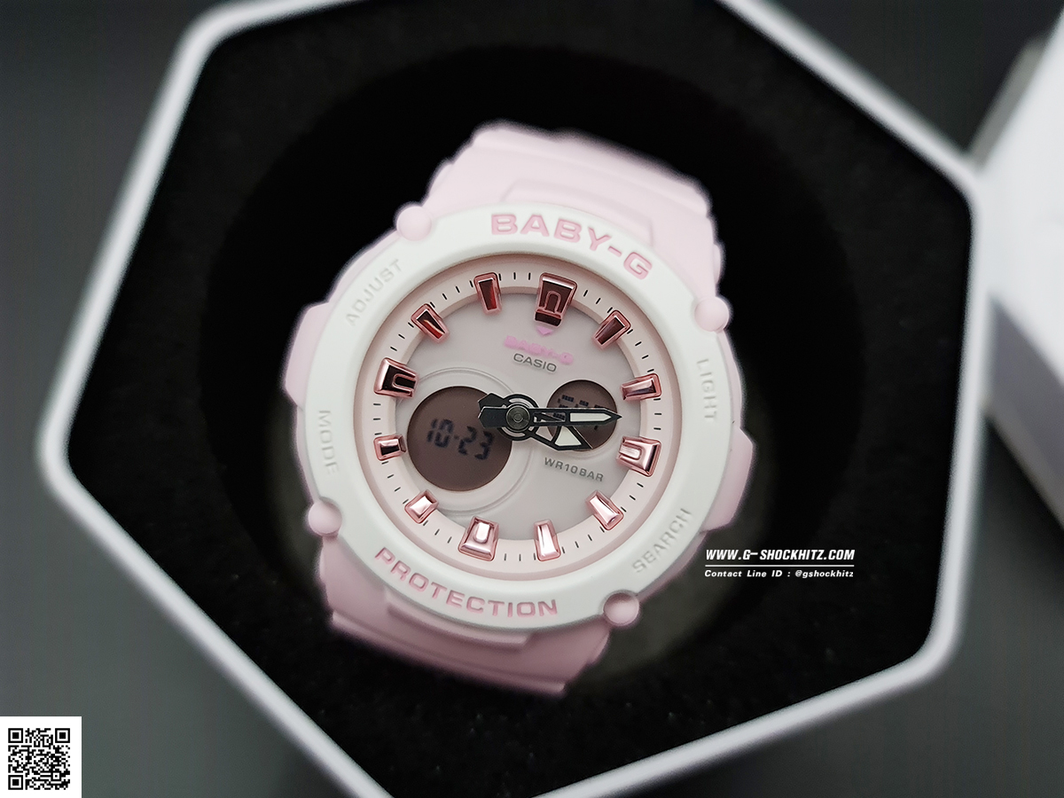 CASIO BABY-G นาฬิกาข้อมือ นาฬิกากันน้ำ นาฬิกาของแท้ ประกันศูนย์ CMG 1 ปี รุ่น BGA-270-4A นาฬิกาสีชมพู