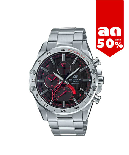 CASIO EDIFICE นาฬิกาข้อมือ นาฬิกากันน้ำ นาฬิกาของแท้ ประกันศูนย์ CMG 1 ปี รุ่น EQB-1000XD-1A นาฬิกาสีเงิน